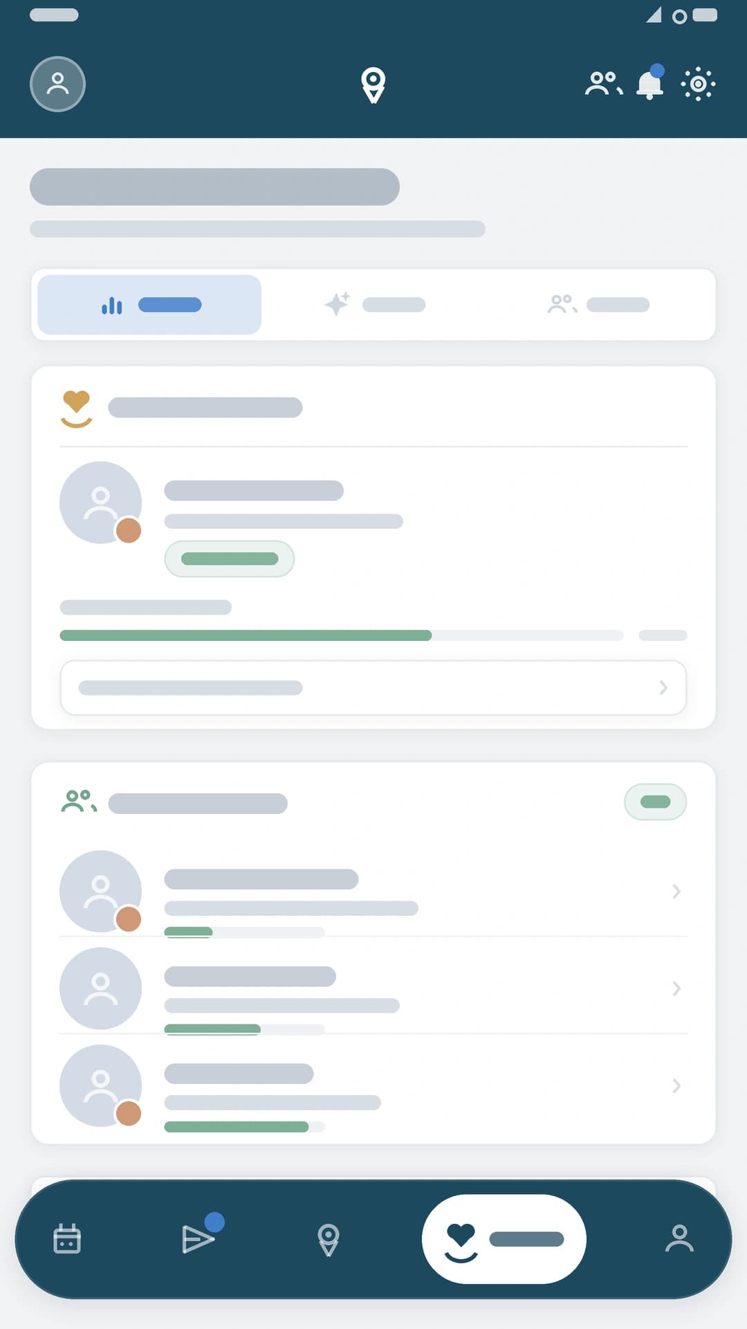 Interface du système de buddy de Pinz.