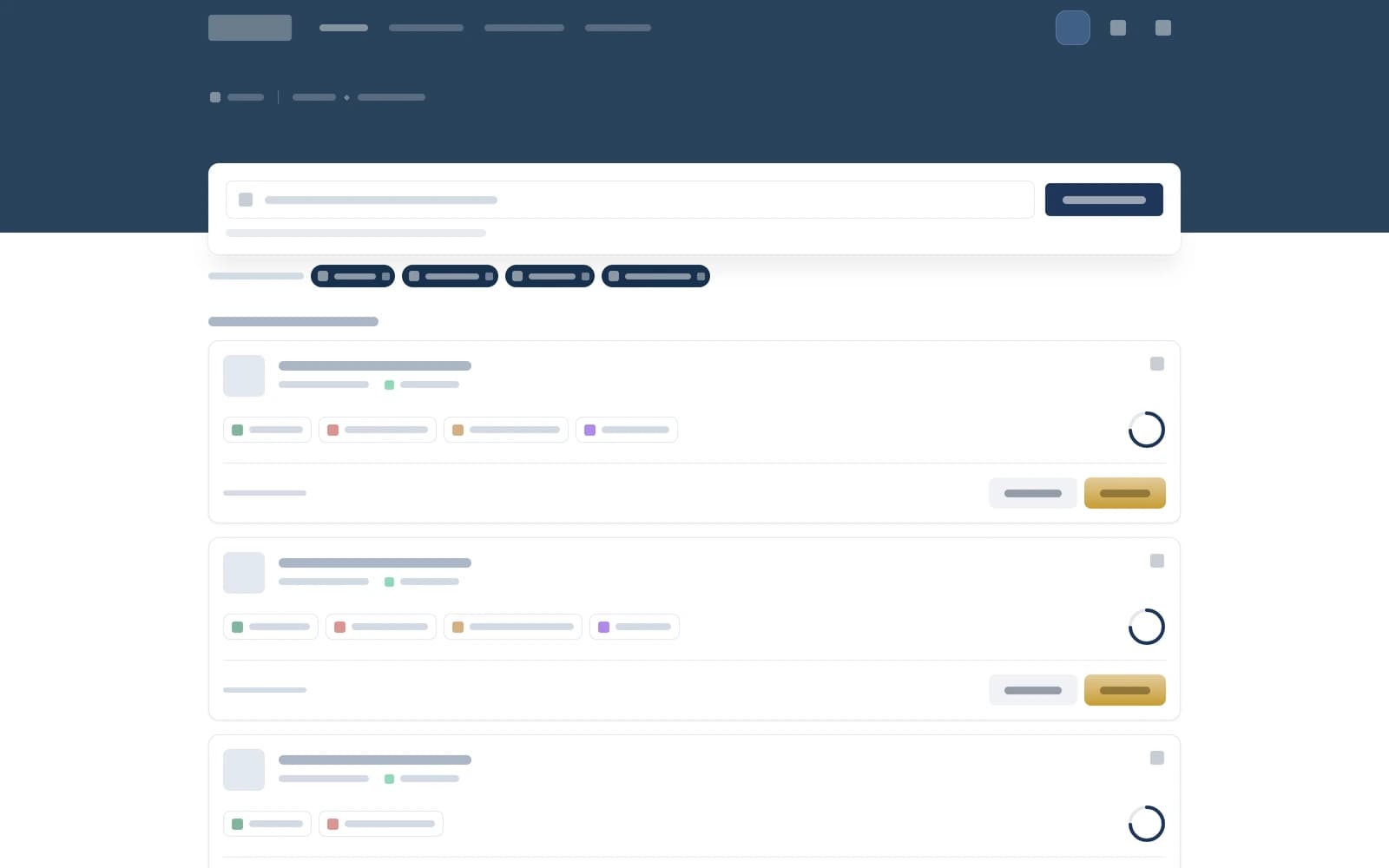 Vue abstraite de l’interface de recherche d’offres d’emploi.