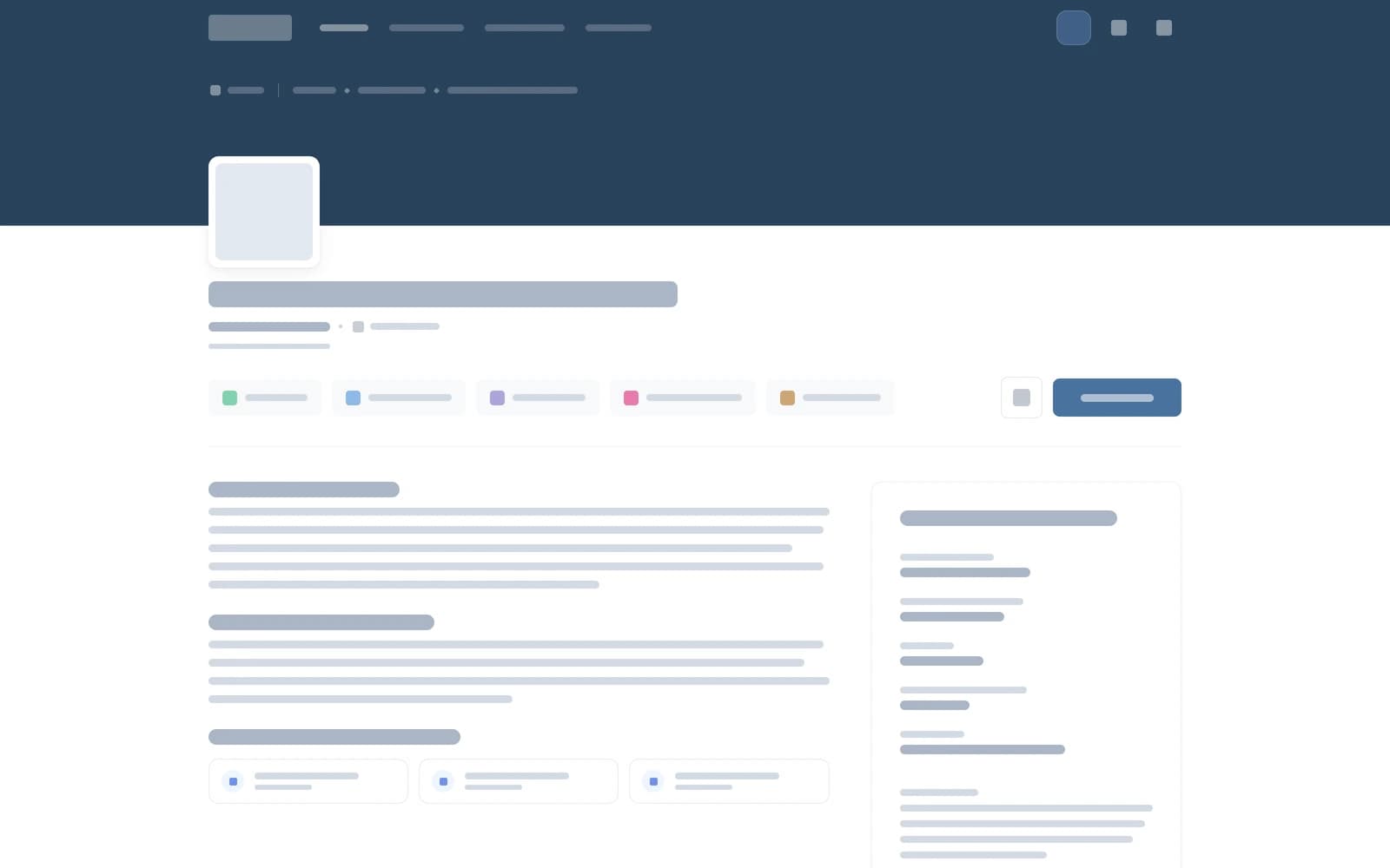 Vue abstraite de la page détaillée d’une offre d’emploi.