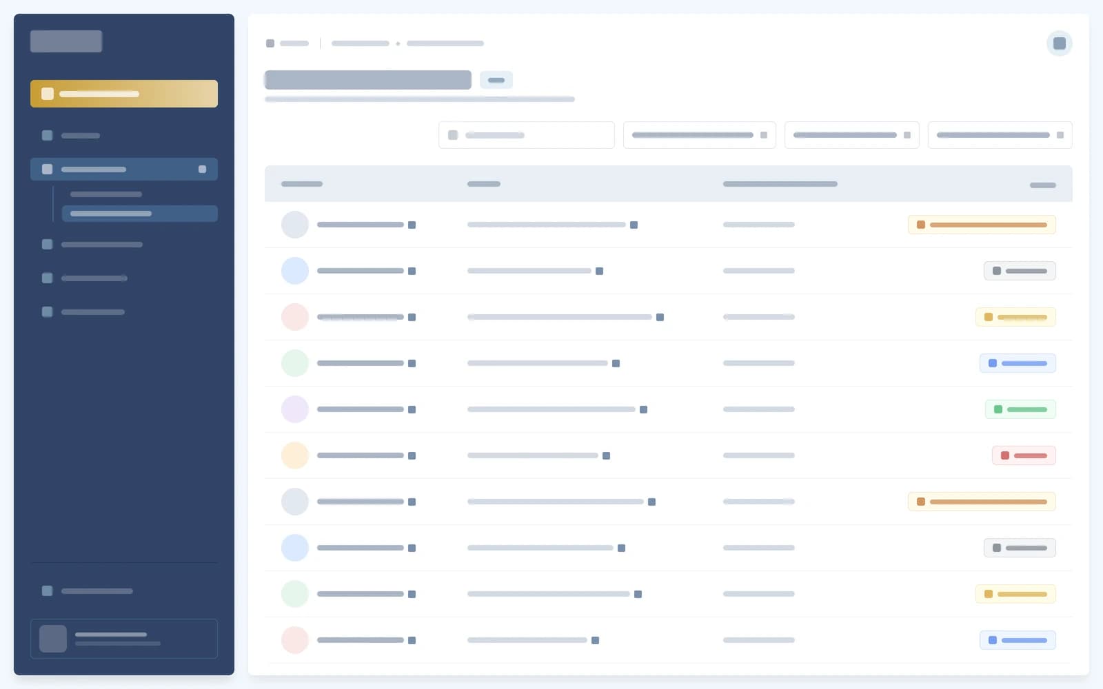 Vue abstraite de la gestion des candidatures reçues par une entreprise.
