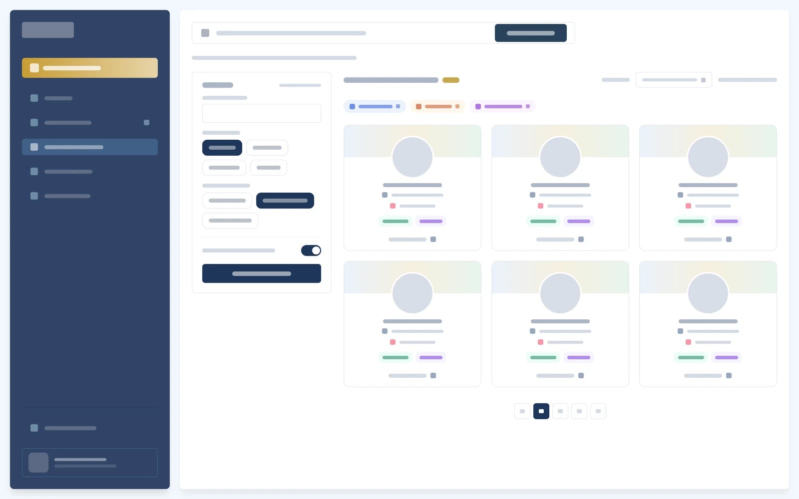 Vue abstraite du moteur de recherche de talents proposé aux entreprises.
