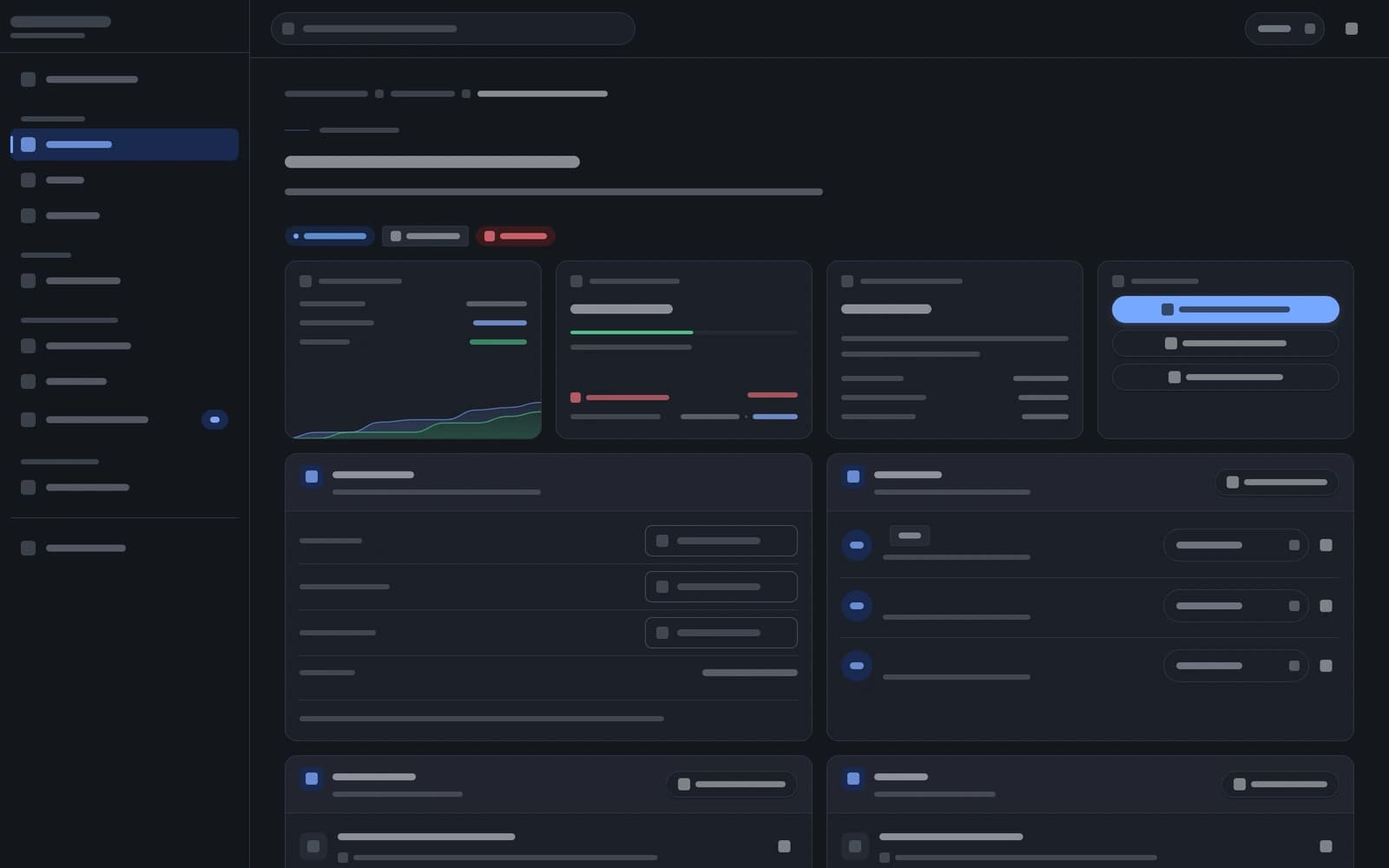 Vue abstraite de l’interface de suivi détaillé d’un projet.
