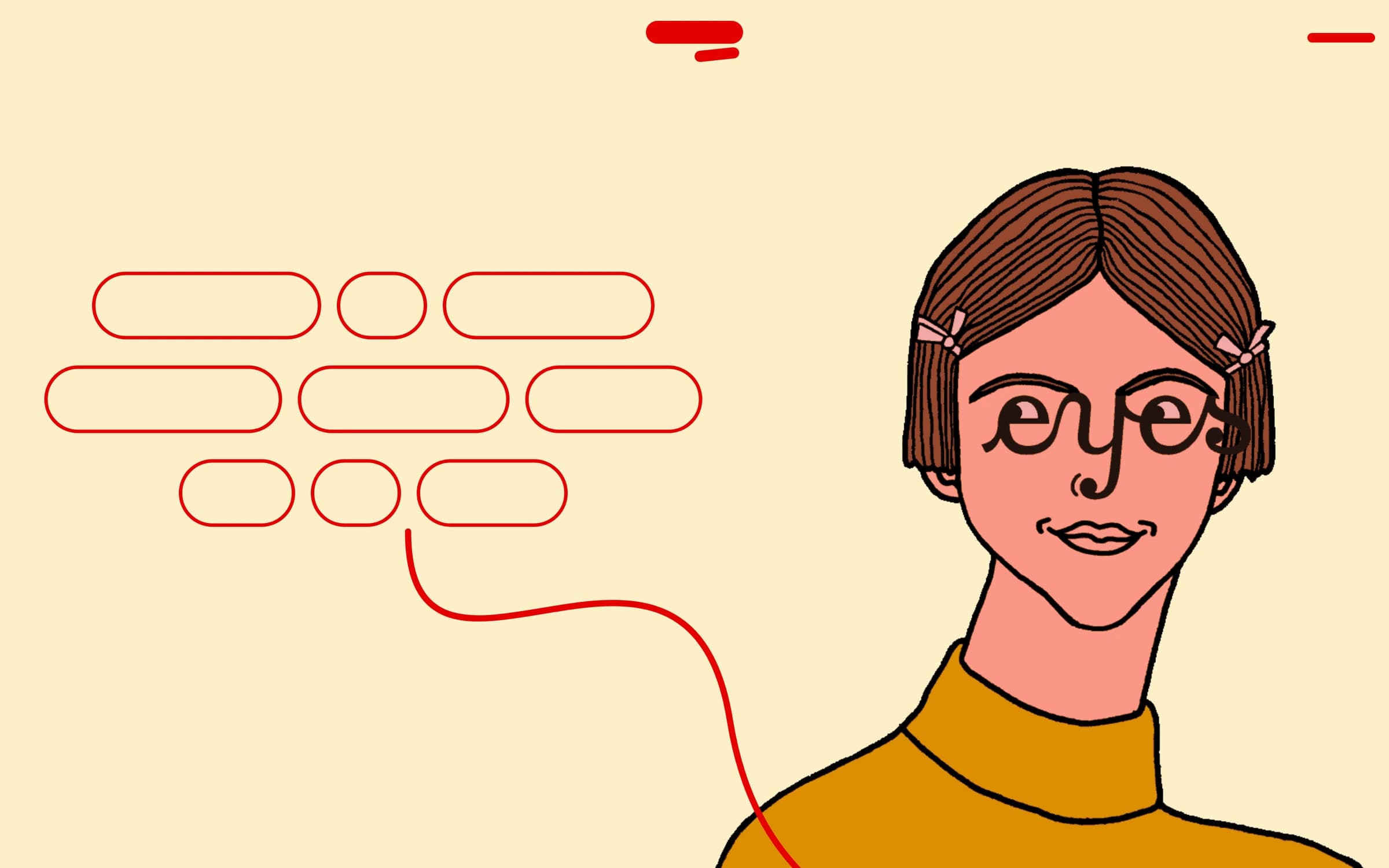 Illustration abstraite du hero du site EYES PROD avec les bustes utilisés dans la direction artistique.